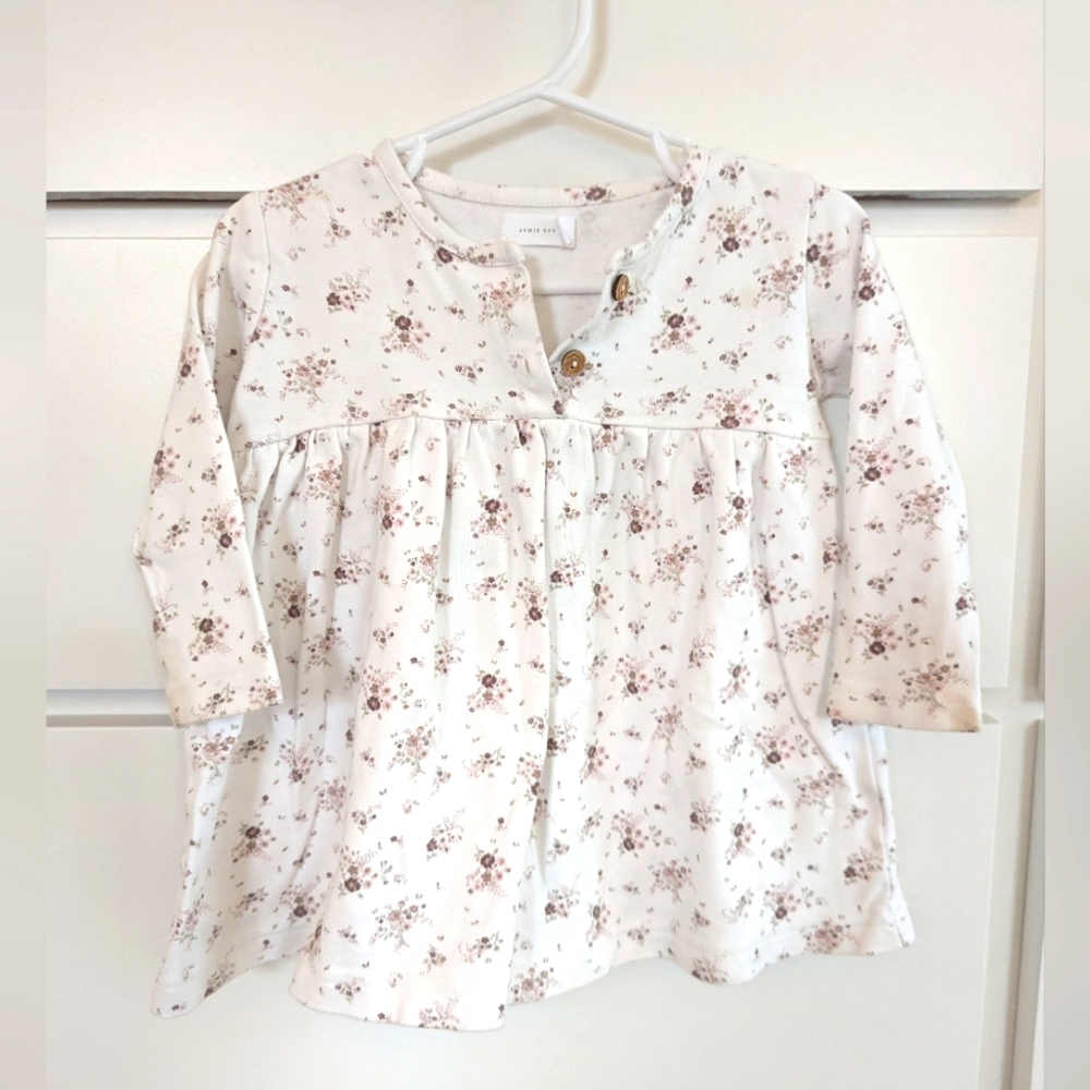 Jamie Kay white floral baby dress, size 1 year